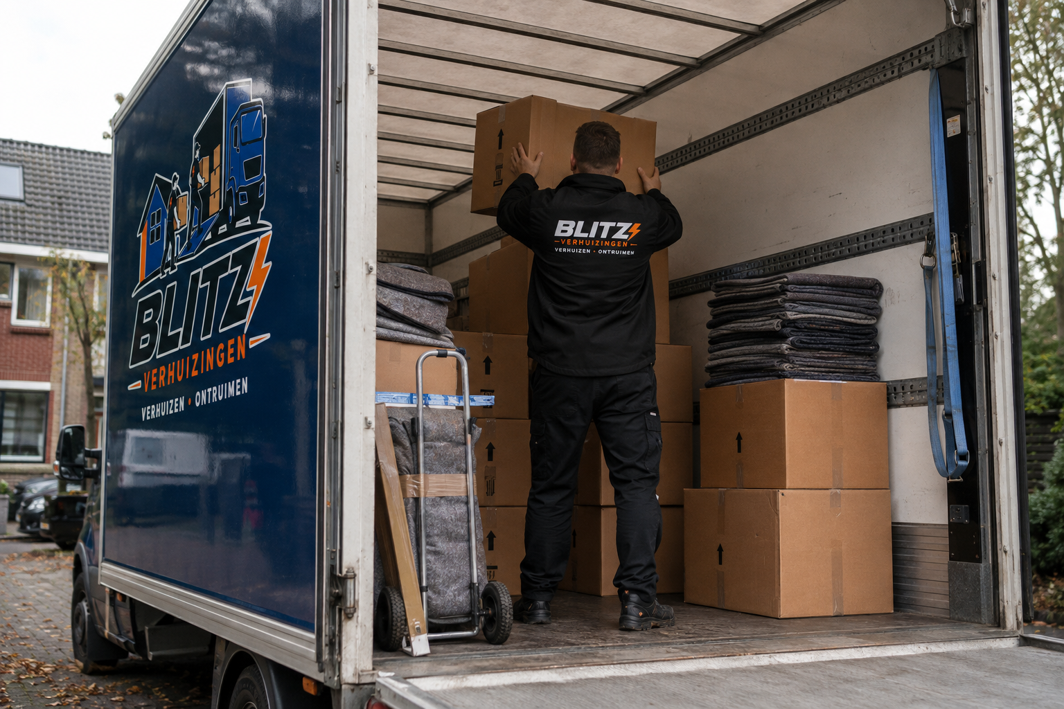Professionele verhuizers tijdens een spoedverhuizing